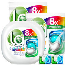 La 天然护色4合1洗衣凝珠 220粒+衣物除菌液150ml*4瓶（需拍2）