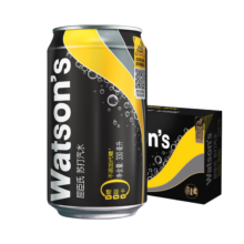 屈臣氏（Watsons）苏打汽水 经典原味黑罐 0糖0脂0卡 气泡饮料 330ml*24罐 整箱装