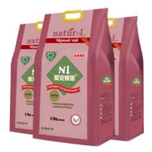 AATURELIVE N1爱宠爱猫 N1 爱宠爱猫N1甄红茶甄绿茶豆腐猫砂杜绝粘底结团紧实可冲厕所 甄茶系列 甄红茶豆腐砂3.7kg*3包