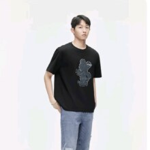PLUS会员：GXG 男士小熊印花情侣短袖T恤