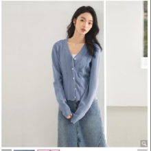 DUIBAI 对白 女式V领针织开衫