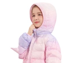 PLUS会员:迪士尼（DISNEY）童装女童轻薄连帽羽绒服90绒五防锁绒保暖外套（多色可选）