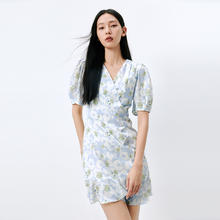 PEACEBIRD 太平鸟 女装2024秋季新款荷叶边短袖连衣裙A1FAD2E07