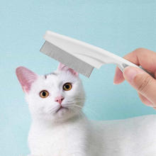 憨憨乐园 狗梳子除蚤猫梳子猫咪刷子脱毛梳狗毛刷宠物梳毛器跳蚤梳白色