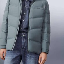plus会员：HLA海澜之家 品牌专供 羽绒服男保暖鸭绒 基础纯色字母