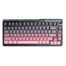 20点开始、plus：珂芝（KZZI）K75lite三模机械键盘 侧刻PBT键帽 82键 黑莓粉风雨轴V2