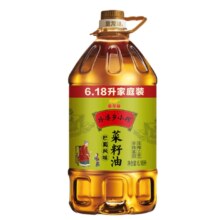 京东百亿补贴、plus会员:金龙鱼 食用油 非转基因 外婆乡小榨巴蜀风味菜籽油 6.18L