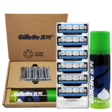 吉列（Gillette） 锋速3手动剃须刀刮胡锋利锋速3刀头三层刀片 6刀头1刀架+刀架托+剃须泡