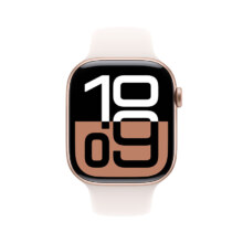11号9点：Apple/苹果 Watch Series 10 智能手表 GPS款 46毫米 玫瑰金色 铝金属表带M/L