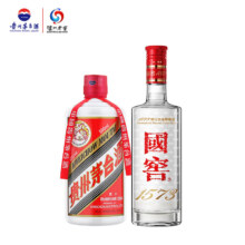京东百亿补贴：茅台 飞天 53度 500ml 单瓶+国窖1573 52度 500ml 单瓶 “天国”组合