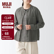 MUJI 無印良品 无印良品（MUJI）女式法兰绒 立领衬衫 格子 内搭 衬衣 BCB19C1A 棕色 M