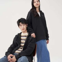 plus会员：京东京造 加绒开衫卫衣男 秋季加厚发热 宽松情侣百搭外套