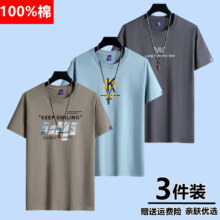 雾卡   纯棉3件短袖t恤男