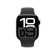 Apple/苹果 Watch Series 10 智能手表GPS款42毫米亮黑色铝金属表壳黑色运动型表带M/L MX1P3CH/B