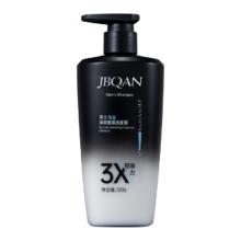 洁碧泉（JBQAN）男士海盐净爽香氛洗发露500g 控油蓬松去屑洗发水