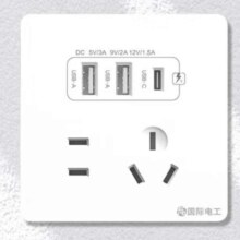 plus会员：FDD国际电工86型暗装五孔2.1A双USB+Type-c