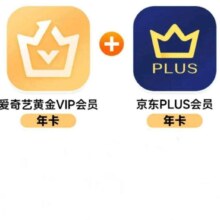 爱奇艺黄金VIP年卡 加赠京东plus会员年卡