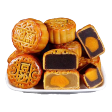 概率券:广式月饼蛋黄莲蓉豆沙水果广式五仁广东中秋老式糕点 豆沙蛋黄 23g 2个装