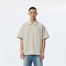 百亿补贴：CHINISM CH华夫格短袖polo衫男美式夏季宽松T恤休闲翻领男生上衣