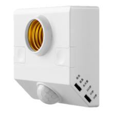 PLUS会员：拉伯塔 LED灯泡 E27螺口人体感应灯座 50W