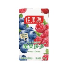 砸金蛋券、plus会员:佳果源 100%莓果多多混合果蔬汁 125g*4瓶*10件