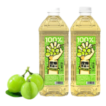 哪吒捏爆百分百果汁饮料纯果汁 富含维C 0添加瓶装 青提汁2L*2