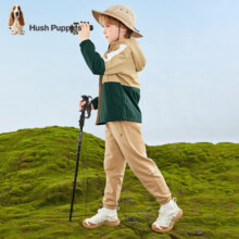 暇步士（Hush Puppies）童装男女童薄风衣秋装新款儿童风衣舒适汗布内里质感小牛津面料 暖卡其 170cm