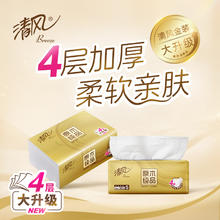 Breeze 清风 金装 B338RCG544 抽取式卫生纸 4层加厚 90抽 3包