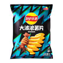 PLUS会员：Lay's 乐事 大波浪 马铃薯片 铁板鱿鱼味 135g*3件