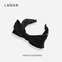 Lnieer 韩国复古蝴蝶结发箍女高级感洗脸宽边头箍压发碎发防滑头饰发饰品