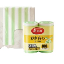 微信小程序、PLUS会员：美丽雅 双色背心手提垃圾袋 颜色随机 100只 加厚45*55cm