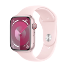 Apple/苹果 Watch Series 9 智能手表GPS+蜂窝款45毫米粉色铝金属表壳亮粉色运动型表带M/L MRPD3CH/A