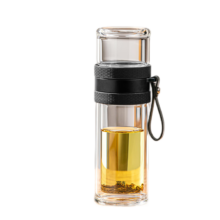 plus会员：富光泡茶师玻璃杯 双层透明玻璃水杯 茶水分离