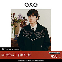 GXG 男装 新年系列龙纹烫钻复古夹克男宽松翻领夹克外套 24春 黑色 165/S￥129.26 2.9折