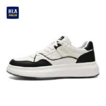 PLUS会员、概率券：HLA 海澜之家 厚底休闲板鞋 HAABXM2DFH181 白黑色