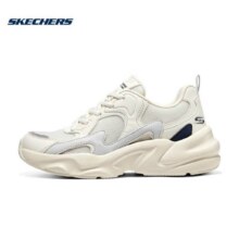 斯凯奇（Skechers）踏浪丨女子老爹鞋2024年夏季透气小白鞋