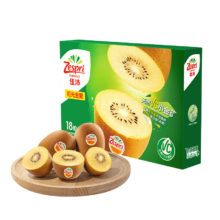 京东百亿补贴、plus会员:佳沛（zespri）新西兰阳光金奇异果18粒礼盒优选果单果约103-124g送礼水果礼盒