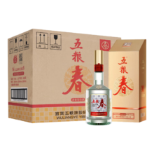 再降价、京东百亿补贴、plus会员：五粮液（WULIANGYE）五粮春 第二代 浓香型白酒 52度 500ml*6瓶 整箱装