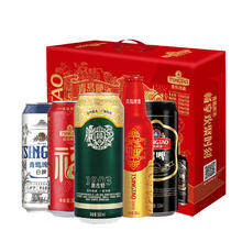 TSINGTAO 青岛啤酒 送礼佳选！精酿中秋礼盒装500ml*8听+ 355mL 2瓶 赠小黄人毛巾 2条