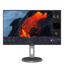 AOC 23.8英寸 2K 75Hz IPS HDR400 Type-C接口90W TUV爱眼认证 旋转升降 内置音箱 电脑显示器 Q24N3R