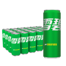 可口可乐（Coca-Cola）雪碧Sprite柠檬味汽水碳酸饮料330ml*24罐摩登罐 整箱装
