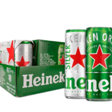 Heineken 喜力 啤酒330ml*15纤体听装 组合装（经典12听+星银3听）