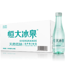 plus会员：恒大冰泉 长白山饮用低钠矿泉水350ml*24瓶  整箱装*4件+凑单