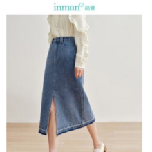 plus会员：INMAN 茵曼 女士百搭牛仔半裙