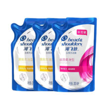 需弹券：海飞丝洗发水 丝质柔滑+清爽去油200g*3袋补充装