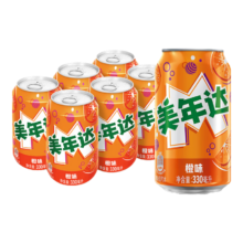 需首购：百事可乐 美年达 Mirinda  橙味 可乐 330ml*6听