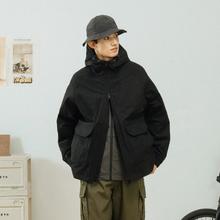 714STREET 户外日系复古潮流情侣连帽工装外套夹克
