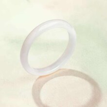 plus会员：周六福 白月光玉髓手镯 宽条白透 新中式国风 58mm