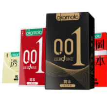 plus会员：冈本 安全套 001超薄002黑金超薄组合10片 （数字薄2片+随机8片）
