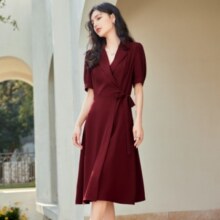 CHIU·SHUI 秋水伊人 女士气质雪纺连衣裙 622204D320490042